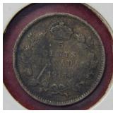 1914 Canada Silver 5 Cent Coin