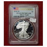 2018 W Silver Eagle PCGS PR70 DCAM