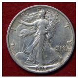 1917 Walking Liberty Silver Half - early date