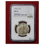 1940 S Walking Liberty Half NGC MS62