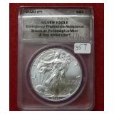 2020 (P) Silver Eagle ANACS MS70