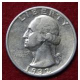 1932 S Washington Silver Quarter