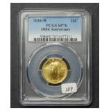 2016 W Gold Standing Liberty Quarter PCGS SP70