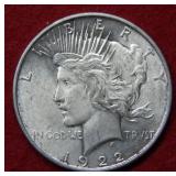 1922 D Peace Silver Dollar Coin