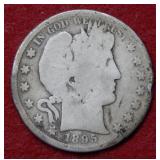1895 S Barber Silver Half Dollar