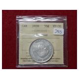 1939 Canada Silver 50 Cent Coin - cleaned***