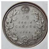 1936 Canada Silver 50 Cent Coin