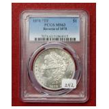 1878 Morgan 7 Tail Feathers REV 1878 PCGS MS63