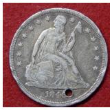 1846 Seated Liberty Dollar No Motto - Holed