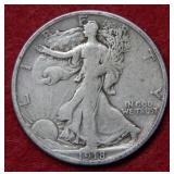 1918 S Walking Liberty Silver Half Dollar