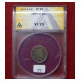 1897 O Barber Silver Dime ANACS VF 25