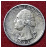 1932 D Washington Silver Quarter