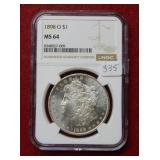 1898 O Morgan Silver Dollar NGC MS64