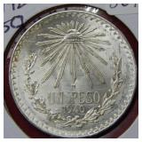 1940 Mexico Silver Peso Coin