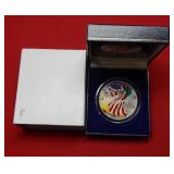 2001 Colorized Silver Eagle with box