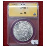 1879 CC Morgan Silver Dollar ANACS AU50