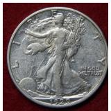 1929 S Walking Liberty Silver Half