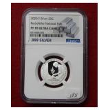 2020 S Silver Rockefeller Park Qtr NGC PF70 UC