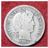 1892 O Barber Silver Dime