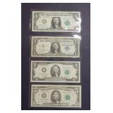 $1 Fed Res $1 Silver Certificate $2 & $5 Fed Res