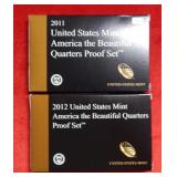2011& 2012 US Proof America the Beautiful Quarters
