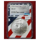 1995 Silver Eagle 1oz NGC MS69