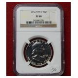 1956 Franklin Half Type II NGC PF68