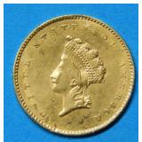 1854 US $1 Gold Coin - Type II