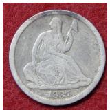 1837 Seated Liberty - No Stars Half Dime