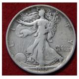 1918 S Walking Liberty Silver Half Dollar