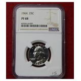 1964 Washington Silver Quarter NGC PF68