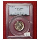 1938 D Buffalo Nickel PCGS MS66