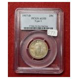 1917 D Standing Liberty Quarter PCGS AU53 Type I
