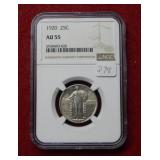 1920 Standing Liberty Silver Quarter AU55