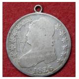1826 Bust Half Dollar with Loop and Graffiti
