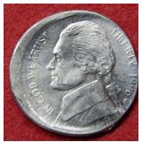 1996 Jefferson Nickel - Off Center Punch Error