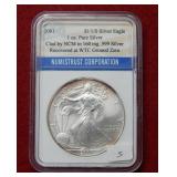 2001 Silver Eagle 1oz Clad with Silver Recovered**
