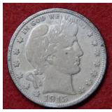 1915 D Barber Silver Half