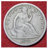 1877 CC Seated Liberty Half Dollar
