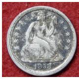 1858 Seated Liberty Silver Dime