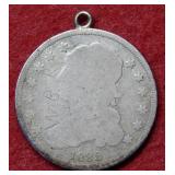 1835 Bust Quarter with Loop and Graffiti