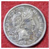 1906 Barber Silver Dime
