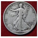 1917 D OBV Walking Liberty Silver Half