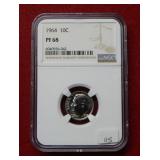 1964 Roosevelt Silver Dime NGC PR68