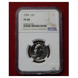 1964 Washington Silver Quarter NGC PF68