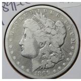 1891 CC Morgan Silver Dollar