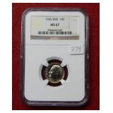 1965 SMS Roosevelt Dime NGC MS67