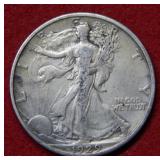 1929 S Walking Liberty Silver Half