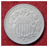 1866 Shield Nickel with Rays
