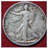 1929 S Walking Liberty Silver Half Dollar